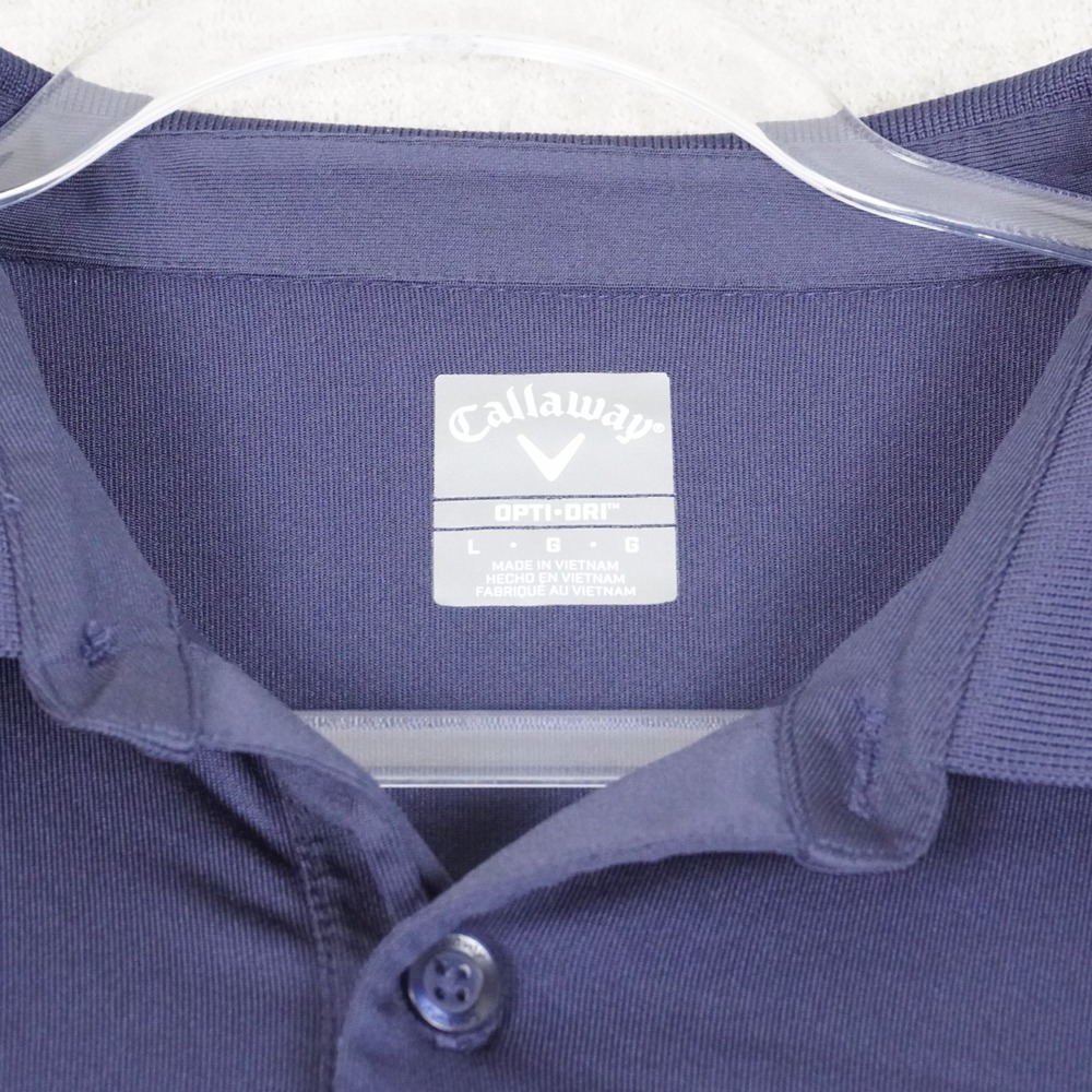 Callaway Opti•Dri Polo Shirt Men's L White Blue Golf Short Sleeve Stretch - Picture 3 of 10